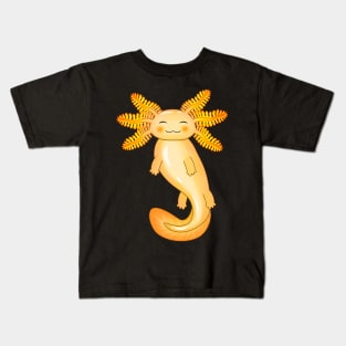 Gold Axolotl Kids T-Shirt